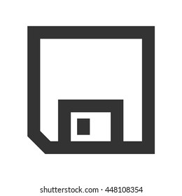 Diskette icon isolated on a white background. Vector illustration.