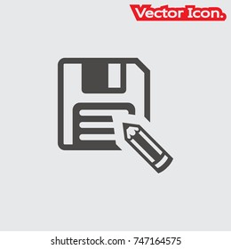 Diskette icon isolated sign symbol and flat style for app, web and digital design. Vector illustration.