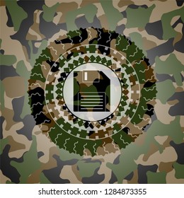 diskette icon on camo pattern
