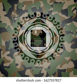 diskette icon on camo pattern