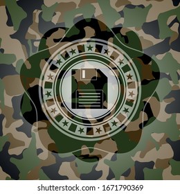 diskette icon on camo pattern