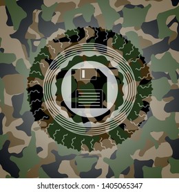 diskette icon on camo texture