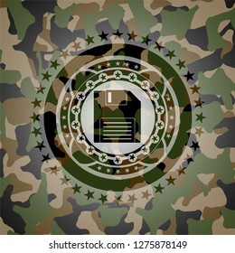 diskette icon on camouflage pattern