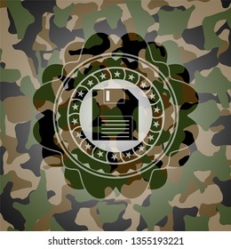 diskette icon on camouflage pattern