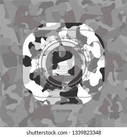 diskette icon on grey camo texture