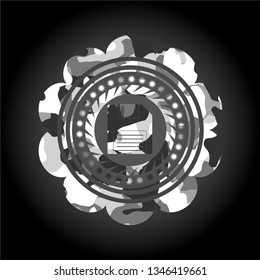 diskette icon on grey camo texture
