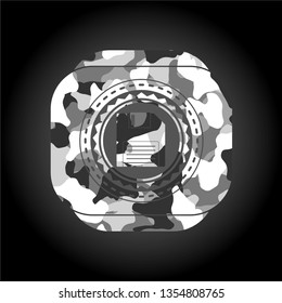 diskette icon on grey camo pattern