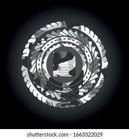 diskette icon on grey camo texture