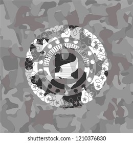 diskette icon on grey camouflaged pattern