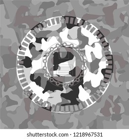 diskette icon on grey camouflaged pattern