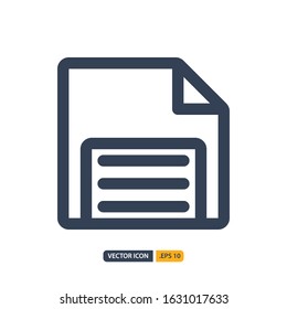 diskette icon in Outline style isolated on white background. for your web site design, logo, app, UI. Vector graphics illustration and editable stroke. EPS 10.