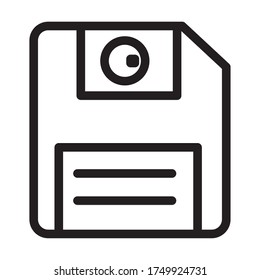 diskette icon over white background, line style, vector illustration