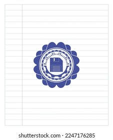 diskette icon pen effect. Blue ink. Vector Illustration. Detailed. 