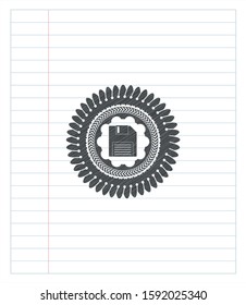 diskette icon pencil draw. Vector Illustration. Detailed.
