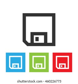 Diskette icon. Diskette picture isolated on white background. Flat vector illustration.