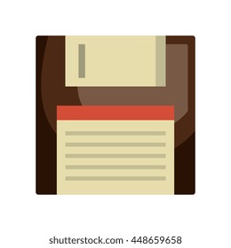 Diskette icon symbolizing save button, vector illustration graphic.