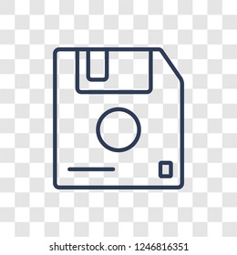 Diskette icon. Trendy linear Diskette logo concept on transparent background from Communication collection
