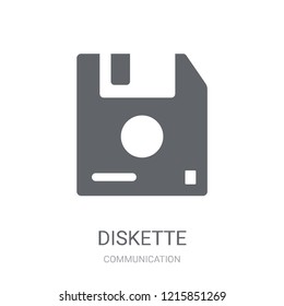 Diskette icon. Trendy Diskette logo concept on white background from Communication collection. Suitable for use on web apps, mobile apps and print media.