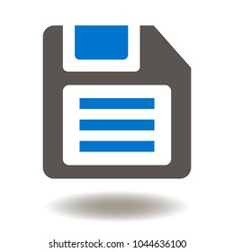 Diskette Icon Vector. Floppy Disk Illustration. Old Magnetic Information Storage Logo Symbol.
