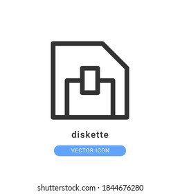diskette icon vector illustration. diskette icon outline design.