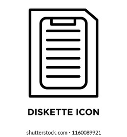 Diskette icon vector isolated on white background, Diskette transparent sign , line and outline elements in linear style