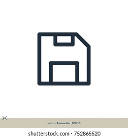 Diskette Icon Vector Logo Template Illustration Design. Vector EPS 10.