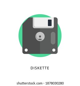 Diskette icon in vector. Logotype