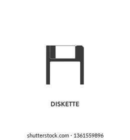 diskette icon vector. diskette sign on white background. diskette icon for web and app
