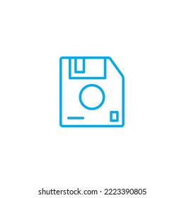 Diskette Line Icon Vector Illustration Eps10