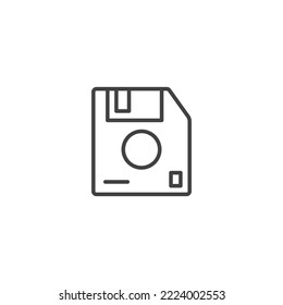 Ilustración Del Vector De Icono De Línea De Diskette Eps10