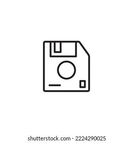 Diskette Line Icon Vector Illustration Eps10