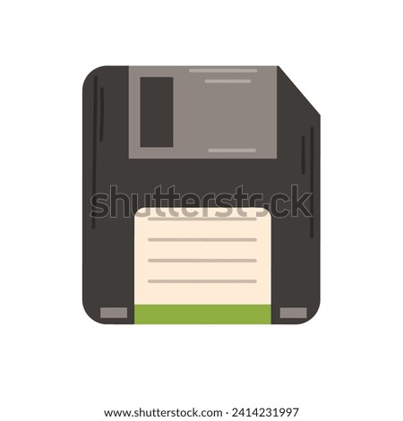 Diskette. An object from the 90s, 80s. Retro. Icon isolated on white background.
