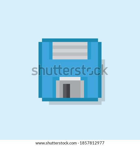 Diskette Pixel Art. Vector picture. Floppy disk pixel art. The memory storage unit is obsolete.