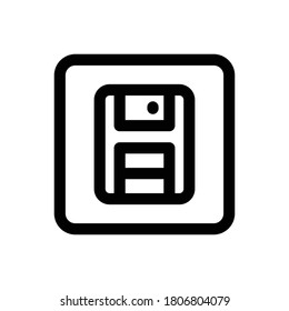 Diskette (Text Edition) icon outline vector. isolated on white background