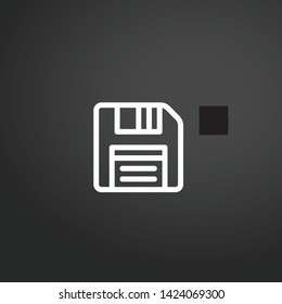 Diskette vector icon. Diskette concept stroke symbol design. Thin graphic elements vector illustration, outline pattern for your web site design, logo, UI. EPS 10.