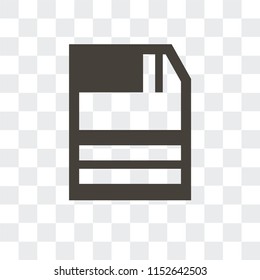 Diskette vector icon isolated on transparent background, Diskette logo concept