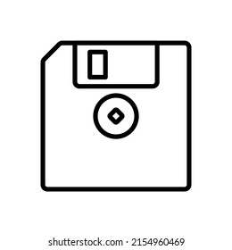 Icono del vector del disquete. Portadora Vintage de Información, Datos, Contenido. Signo vectorial de estilo simple aislado en fondo blanco.