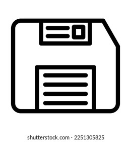 Diskette Vector Line Icon Design