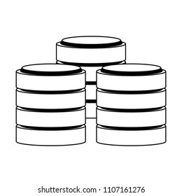 Disks servers technology in black and white
