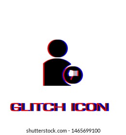 Dislike avatar icon flat. Simple pictogram - Glitch effect. Vector illustration symbol