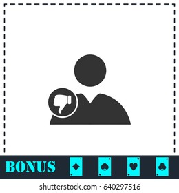 Dislike avatar icon flat. Simple vector symbol and bonus icon