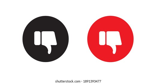 Dislike Button Icon Vector in Flat Style. Thumb Down Symbol Illustration