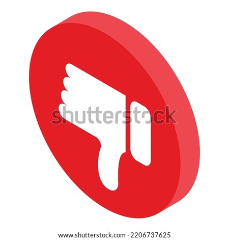 Dislike in circle icon. Isometric of Dislike in circle vector icon for web design isolated on white background