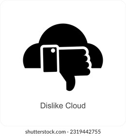 Dislike Cloud and dsilike icon concept