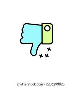 dislike concept line icon. Simple element illustration. dislike concept outline symbol design.