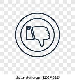 Dislike concept vector linear icon isolated on transparent background, Dislike concept transparency concept in outline style