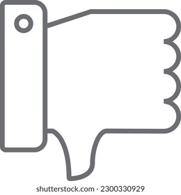 Dislike Feedback icon with black outline style. social, hand, customer, thumb, bad, no, unlike. Vector illustration