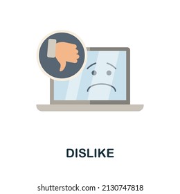 Dislike flat icon. Colored element sign from feedback collection. Flat Dislike icon sign for web design, infographics and more.