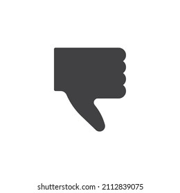 Dislike gesture vector icon. filled flat sign for mobile concept and web design. Hand gesture - thumb down glyph icon. Symbol, logo illustration. Vector graphics