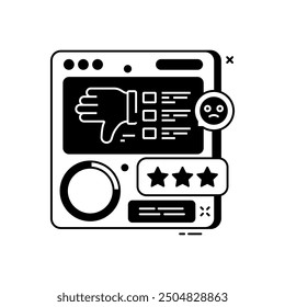 No me gusta Glyph Icon, Ilustración vectorial